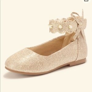 Panda Ninja Little Girls Sara Ballerina Gold Flats